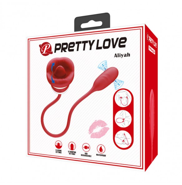 Pretty Love - Aliyah Tongue Licking Vibrator (Chargeable - Red) Pretty Love - Aliyah Tongue Licking Vibrator (Chargeable - Red)